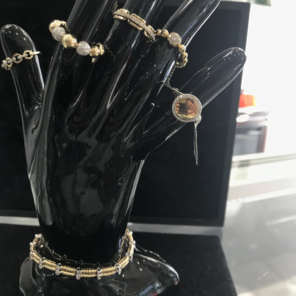 Collection of 14K White Gold and Diamond Rings and Bracelet