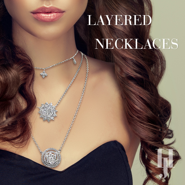Diamond and Gold Layered Necklaces